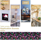 Gothic Star Moon Colorful Table Runner for Kitchen Living Room Home Party Boho Floral Table Runner 13x70 Inch
