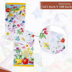 Maison d' Hermine Table Runner 100% Cotton Single Layer Table Runners 108 inches Long Decorative for Home Kitchen Dining Party Baby Shower Wedding Bridal Shower Spring Summer (Giverny, 14.50" x 108")
