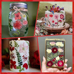 101 PCS Red Dried Pressed Flowers for Christmas Crafts Resin, Red Real Nature Flowers Bulk for DIY Holiday Cake Card Scrapbook Supplies, Large Dried Flowers for Soap Candle Making