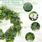 MAKHOT Artificial Porch Decor Greenery Wreath, Eucalyptus Leaf Wreath, Suitable for Indoor and Outdoor use on Home Decor and Farmhouse-Style Front Doors, Suitable for Spring, Summer, Fall, and Winter