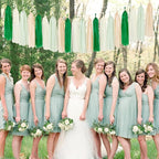 Olive-Sage Green Beige Champagne-Gold Party-Decorations - 33pcs Rustic Banner,Streamers Tassel Garland,Tissue Pom Poms,Paper Lantern Fans,Boho Neutral Baby Shower Birthday Bridal Decor Hugtmr