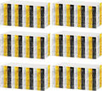 6 Pack 29x108 Inch Metallic Foil Fringe Tinsel Table Skirts Banner for Rectangle Tables Streamer Garland for Birthday, Parade Floats, Valentine's Day Party Decoration(Black Gold Silver)