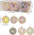 LANGXUN 6pcs Donut Candy Land 2025 Xmas Birthday Party Wedding Suppiles Decoration, Hanging Candy Cane Christmas Tree Décor, Christmas Decorative Hanging Ornaments Crafts