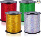 Lainrrew 1000 Yard Metallic Curling Ribbon Balloon String - 4 Pack, Gift Wrap, Christmas, Valentine's Day, Party Decoration