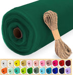 Hunter Green Tulle Fabric Roll, 54" x 40 Yards (120FT) Tulle for Christmas Wedding Decoration DIY Tutu Party Backdrop Baby Shower Table Skirts Gift Wrapping