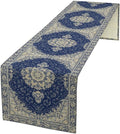 Boho Bohemia Style Dark Blue Table Runner, Country Rustic Farmhouse Magical Abstract Print Pattern for Home Kitchen Table Decor Dining Coffee Room Garden Party Decor 13x108in