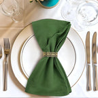 Urban Villa Easter Cloth Napkins 100% Cotton Slub Absorbent Dinner Napkins (Set of 12) Oversized 20x20 Inches Solid Green Color Soft Durable Reusable Washable Ideal for Everyday Use Wedding Parties