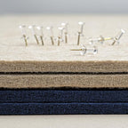 Bulletin Board, 35 x 17 1/2 inches Felt Board - Decorative Pin Board, Cork Board Alternative for Wall, Foldable Picture Board Self-Adhesive Vision Board Prayer Board with 20 Pushpins Dark Blue