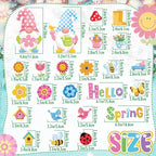 25 Pcs Hello Spring Magnet Car Decorations Colorful Waterproof Flowers Automotive Magnet Stickers Refrigerator Bee Butterfly Gnome Magnets Home Decor Party Supplies for Cars Office Whiteboard