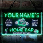 ADVPRO Personalized Your Name Custom Home Bar Beer Established Year Dual Color LED Neon Sign White & Green 12 x 8.5 Inches st6s32-p1-tm-wg