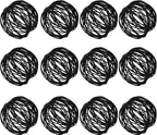 Handmade Round Mesh Black Napkin Rings Holder for Dinning Table Parties Everyday, Set of 12