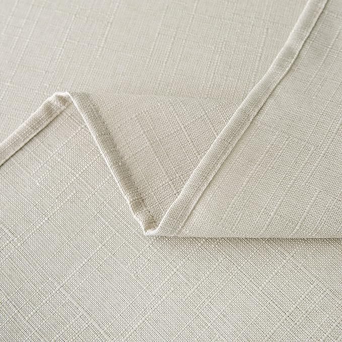 NLMUVW Ivory Tablecloth for Rectangle Tables 84 Inch, Linen Table Cloth Rustic Water Resistant Farmhouse Table Cover for Kitchen Dining Coffee, 54 x 84 Inch