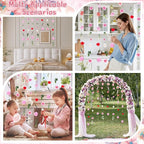 6 PCS 35.4 ft Artificial Hanging Flower Garland, Floral Vines Hanging Flowers for Decoration with Hooks, Wildflower Garland for Wedding Party Background, Birthday, Baby Shower, Home, Garden