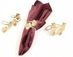 Decorative Gold Napkin Rings Set of 10 - Ginkgo Leaf Lightweight Metal Napkin Holders for Wedding Party Holiday Banquet Christmas Dinner Delicate Serviette Buckles Decor - CLEENTABLE