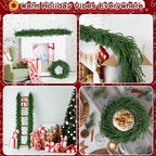 Artificial Norfolk Pine Garlands,Real Touch Artificial Greenery Garland for Table, Mantle, Wall,Indoor Outdoor Holiday Winter Christmas Decorations (4, 6FT)