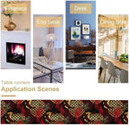 Japanese Table Runner Oriental Tradition Kio Fish Red Art Printed Burlap Runner Home Kitchen Dining Table Living Room Decor Fabric 1 Panel W13xL120in
