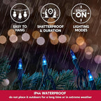 Joiedomi Blue Christmas String Lights,100 Count 22.3FT Christmas Fairy Tree Lights Plug in for Indoor Outdoor Xmas Decorations Patio Holiday Theme Party Yard House,Green Wire