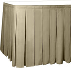 Ultimate Textile Pleat Polyester Fabric Table Skirt - Machine Washable Flame Resistant with Clips for Events, Weddings & Trade Shows, Cut & Sewn in Paterson, NJ - Camel, 21' Box Pleat