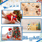 Zonon 720 Self-Adhesive Kraft Christmas Name Tags - Natural Kraft Paper Tags & Stickers for Decoration