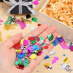Happy Birthday Confetti Glitter Metallic Foil Table Confetti Multicolor Birthday Cake Balloon Sprinkles Table Centerpiece for Baby Shower Party Decorations DIY Arts and Crafting