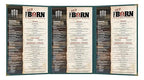 Goodsmart Pajco Style Restaurant Menu Covers – Pack of 10, Side-Load Fold-Out Menu Holders, Single Stitched Edge Clear Vinyl Menu Sleeves, Leatherette Trim Gold Corners, Green, 3 View (8.5" x 14")