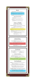 Goodsmart Restaurant Menu Covers - 25 Pack Burgundy 1-Page/2-View 4.25" x 14", Top-Loading Vinyl Menu Holders with Clear Sleeves, Double-Stitched Edge, Leather-Style Café Covers with Gold Corners