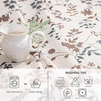 MYSKY HOME Rustic Tablecloth Classic Brown Leaves Printed Linen Fabric Table Cover Waterproof Fabric Tablecloth Farmhouse Decoration 60x120 Inches Rectangle/Oblong for Kitchen Dining and Outdoor Use
