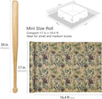 RUSPEPA Kraft Christmas Wrapping Paper Roll, Mini Roll, Watercolor Pinecone and Eucalyptus Leaf Design, Kraft Gift Wrap for Christmas, Winter Holiday Party, Rustic Natural Theme, 17 Inches x 16.4 Feet