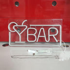 JYWJ BAR Neon Sign,USB Interface With Switch,Decorations For Bedroom,Bars,Commercial Venues,And Various Holiday Parties BAR Neon Light (Pink+White)