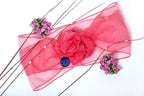 MDS Pack of 25 PCS Organza Chair Sashes Wider Dining Chair Bows Ribbon Tie Back for Wedding Party Birthday Bridal Shower Reception Event Banquet Home Chair Cover Decoration - Coral