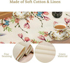 Floral Butterfly Table Runner Seasonal Spring Flower Bird Table Decoration Table Runner for Home Party Decoration 13x120 Inch