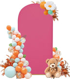 Wedding Arch Cover 4FT Arch Backdrop Cover Spandex Fitted Arch Cover for Round Top Chiara Backdrop Stand Covers for Wedding Birthday Party Baby Shower Banquet Ceremony Decoration