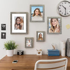5x7 Picture Frame Set of 4, High Definition Glass Distressed Moss Green Frame, 5 x 7 Wood Photo Frames for Tabletop Display and Wall Mounting
