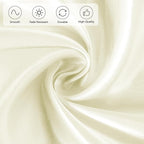 Ruisita 120 Inches Round Satin Tablecloths Ivory Overlay Round Satin Table Cover Bright Silk Smooth Fabric Tablecloth for Wedding Banquet Tables Decoration