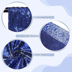 SquarePie Sequin Backdrop Less Transparent Photography Background Sparkly Curtain for Wedding Patry 10FT x 10FT Navy Blue
