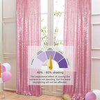 ShiDianYi Sequin Curtain Backdrop 2 Panels 4FTx6FT Fuchsia Pink Backdrop Curtain Photo Booth Backdrop 48inx72in -190425E