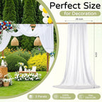 Wedding Arch Draping Fabric 29" x 19Ft Sheer Drapes for Backdrop Wedding Ceremony Reception Ceiling Decor Curtain Baby Bridal Shower Decoration (White, 3 Panels)