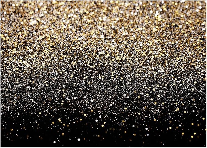 WOLADA Black and Gold Backdrop Golden Glitter Backdrop for Photography Wedding Birthday Baby Shower Party Photo Studio 15x10FT 11176