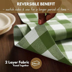 Native Fab Table Runner Buffalo Check Plaid 100% Cotton - 13x72 Inches Kitchen Dining Table Decoration for Indoor Outdoor Farmhouse Home Party Decor - Mint Green and White