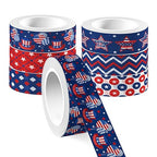 Washi Tape 12 Rolls Washi Tape Set Patriotic Packing Tape American Flag Washi Masking Tape Decorative Paper Stickers Decorative Tape for Gifts Wrapping DIY Art Crafts