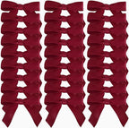50pcs 1-1/2" Burgundy Satin Ribbon Bows Without Twist Ties Giant Bows for Christmas Holiday Gift Packing&Wrapping (Burgundy)