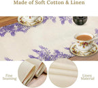 Purple Lavender Table Runner Vintage Watercolor Modern Kitchen Restaurant Decoration Suitable for Indoor and Outdoor Wedding Party Banquet Table Runner 13x70 Inch