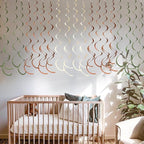 36 Pcs Jungle Hanging Swirl Decorations Sage Green Brown Beige Felt Swirl Streamer Spiral Ceiling Garland for Safari Jungle Woodland Wild One Birthday Neutral Baby Shower Party Decorations Supplies