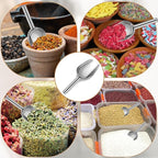 12Pcs Mini Ice Scoopers for Ice Bucket, 6 oz Stainless Steel Small Scoop Metal Food Scoop Candy Scoops for Candy Buffet Jars Canisters Scooping Dry Goods, Sugar, Coffee Bean, Flour, Spice, Dog Food