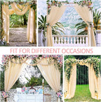 Champagne Arch Drapes for Wedding Arch Draping Fabric 2 Panel Sheer Backdrop Curtain for Ceremony Bridal Party Decor 6 Yards 19Ft Length x 28" Width