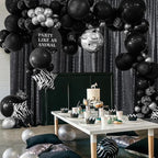 Sugargirl Halloween Black Sequin Backdrop Curtain 2 Panels 2FTx8FT Glitter Black Background Drapes Sparkle Photography Backdrop for Party Wedding Birthday Wall Decoration