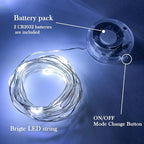 Twinkle Fairy Lights Battery Powered 3 Modes with Timer Firefly Lights 20 LED on 7.2feet Silvery Copper Wire for DIY Wedding Party Christmas Halloween Centerpiece Decorations 15 Pack (Cool White)