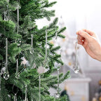 22 Pcs Clear Glass Teardrop Christmas Ornaments Crystal Raindrop Hanging Ornaments Crystal Chandelier Drop Pendant Icicles Decorations for Christmas Tree Winter Party Supplies (4 Medium Size)