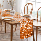 VHH Sequin Table Runner 12 x 108 inches Orange Table Runner, Glitter Runner for Party Wedding Birthday, Party Spring Easter Rustic, Birthday Supplies Decorations (1 Pack).