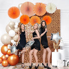 Easy Joy Paper Fans Party Decorations Orange Hanging Paper Fans Sunshine Party Decorations Birthday Wedding Home Classroom Party Hanging Decoration, Set of 7
